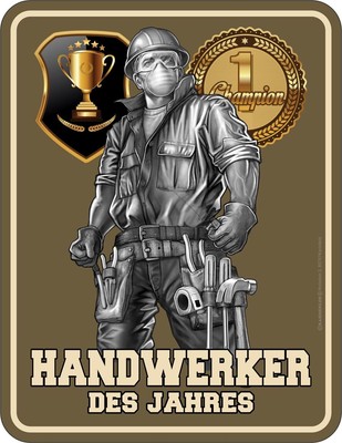 Dekoration Handwerker Des Jahres Werkstatt Schild Alu Blechschild Bedruckt Geschenk Mobel Wohnen Blowmind Com Br