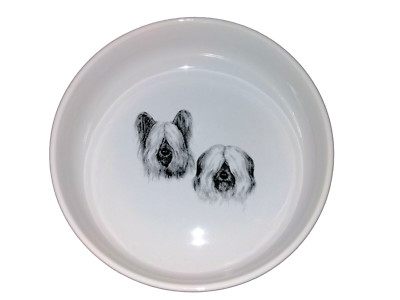 Skye Terrier Foundation Water Food Serving Bowl Cathy Nelson Art Dog Show 7''