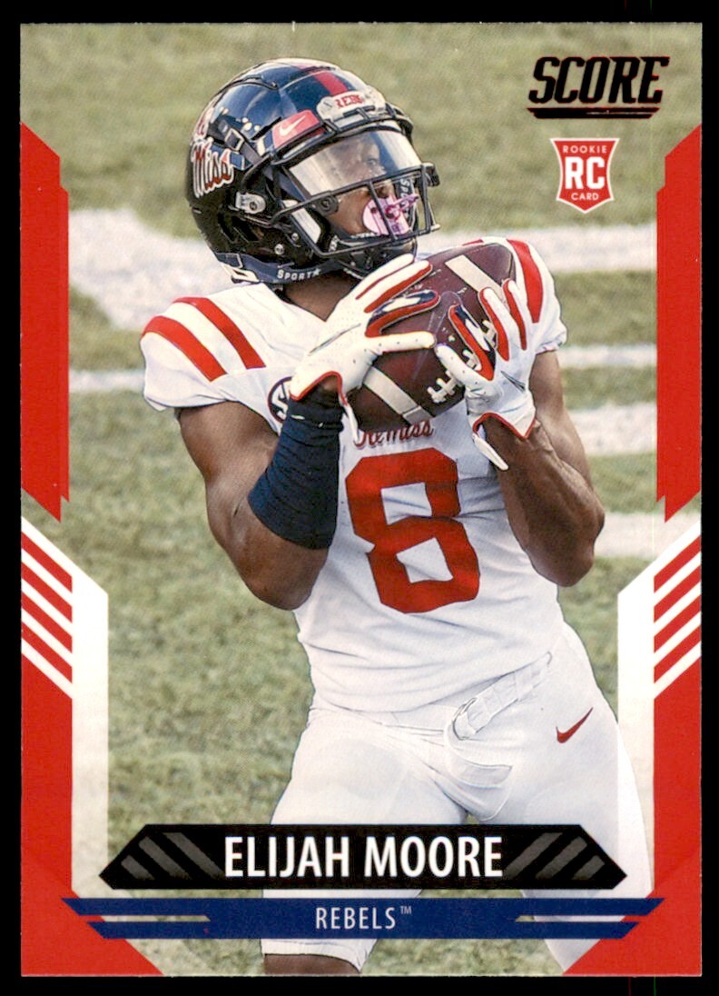 2021 Score Red Elijah Moore RC Ole Miss Rebels #337 Parallel