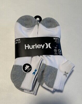 Hurley Socks Mens 6 Pack Low Cut White | eBay