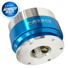 New Nrg Ball Lock Quick Release Steering Wheel Silver Body Blue Ring Srk-100bl