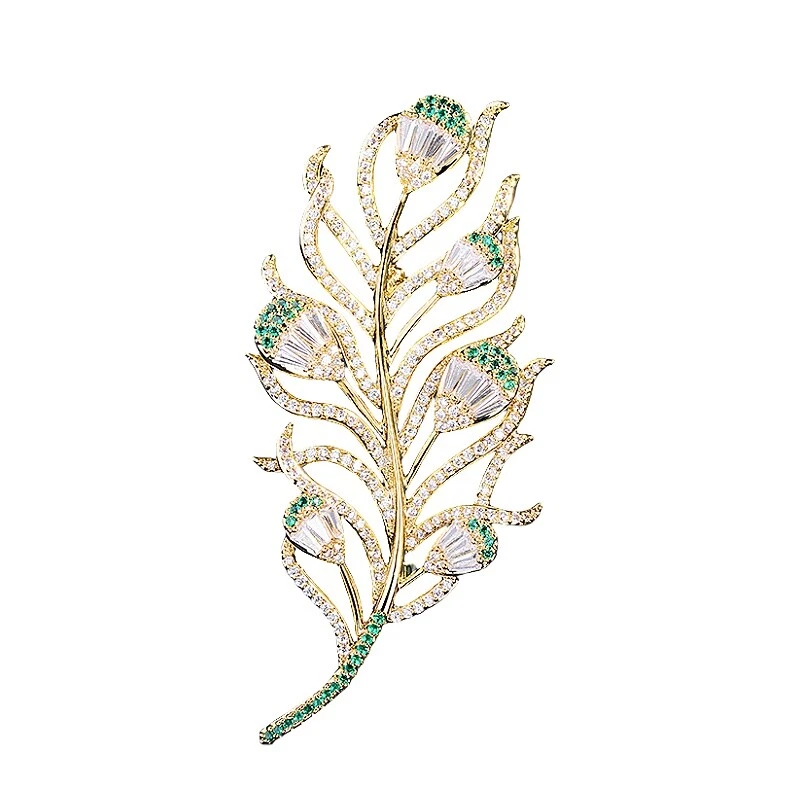 Chapado en oro Amarillo de plumas Prendedores y broches de Moda