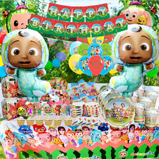 black COCOMELON Birthday Party Decoration SUPPLIES BALLOON cupcake topper shower