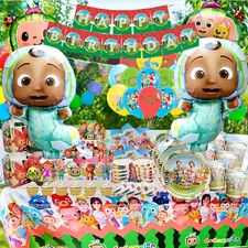 black COCOMELON Birthday Party Decoration SUPPLIES BALLOON cupcake topper shower