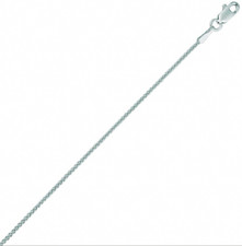 1.2mm Round Wheat Spiga Chain Necklace Real 14K White Gold 18" 3.0gr