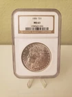 1886 US Morgan Silver Dollar Coin NGC MS 63