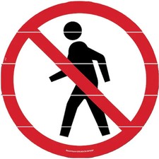 Superior Mark Smfs0567 No Pedestrian Access Floor Sign, 20 In Height, 20 In