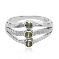 Cavill Silberring Damen 925 Sterling 0,32Ct Alexandrit Katzenauge Gr 17