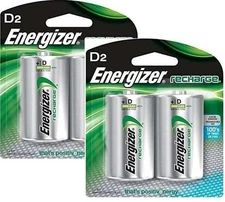 2 - Energizer Rechargeable D Nimh Battery 2 Pack