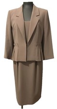PauleKa Dress And Blazer Jacket Suite Beige Size : Fr 44, Uk 16