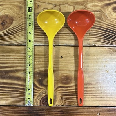 Vintage Foley Ladle Set Yellow Orange Soup Dipper Kitchen Nylon Utensils