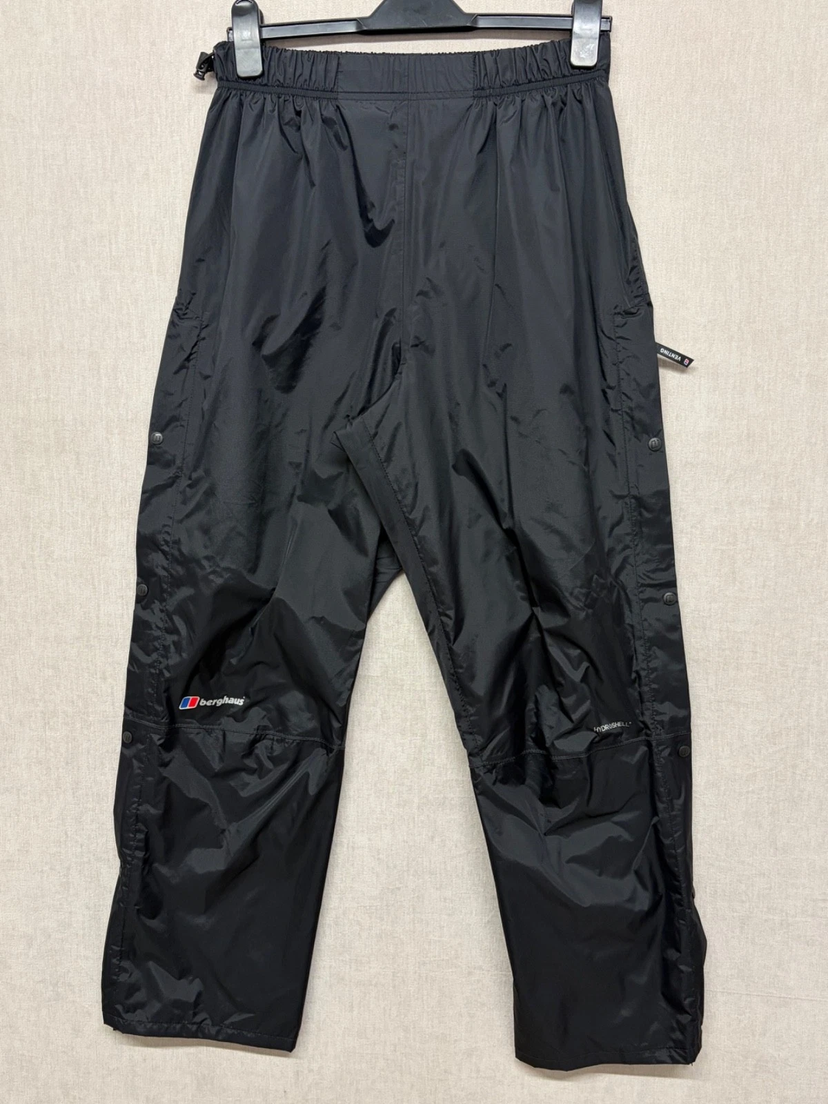 Berghaus Hydroshell Waterproof Overtrousers Men's Size L Black Hiking Outdoors