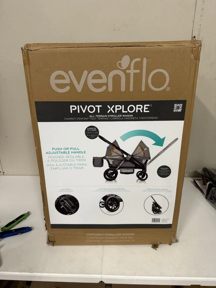Evenflo Pivot Xplore All-Terrain Double Stroller Wagon - Adventurer Gray  - Image 2 of 2