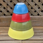 Vintage Set Of 4 Pyrex Primary Colors Nesting Mixing Bowls 401, 402, 403, 404