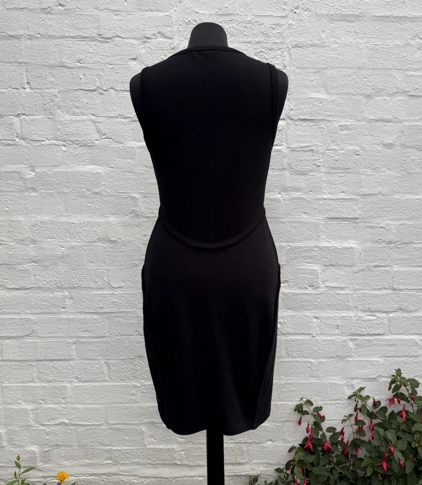 Abito body ALEXANDER WANG nero in jersey con zip intera taglia S