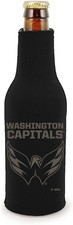 Washington Capitals 2-Pack Tonal Black Design Zipper Bottle Neoprene Beverage...