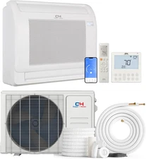 9,000 BTU Floor Mounted Console Mini Split Air Conditioner & Heat Pump 26 SEER2