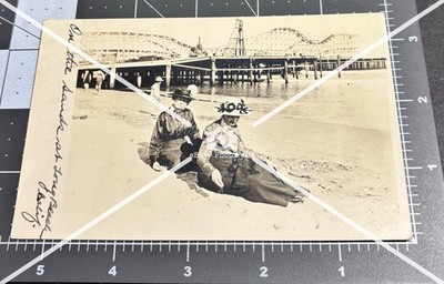 1910s Long Beach CA California BOARDWALK Roller Coaster Vtg Antique RPPC PHOTO