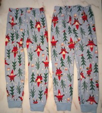 2 Pair Hanna Andersson size 100 US 4 pajama pants Christmas Holiday Elf Elves