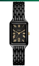 FOSSIL Raquel ES5385 Black Stainless Steel Watch – Rectangular 23mm