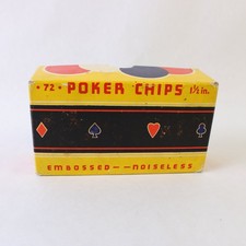 Vintage Embossed Noiseless Poker Chips Set CD Baird Co 71 pcs