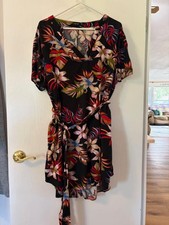 SHEIN Women's Size 3XL Black Floral Print Fit & Flare Midi Dress EUC