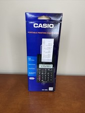 Casio HR-10RC Portable Printing Calculator 12 Digit Black AC Adapter Paper (M46K
