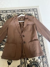 Tommy Hilfiger; Brown Women's Tailored Blazer Jacket Notch Lapel