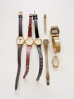 Vintage Women Watch Lot Timex Moon Phase Digital Gold Tone For Repair Parts