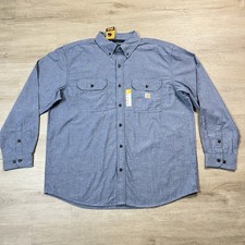 Carhartt Loose Fit Midweight Chambray Denim Long Sleeve Shirt Mens Size XL NWT