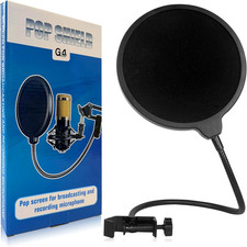 G4GADGET Professional Microphone Pop Filter ? Dual Layer Mic Shield for Blue Yet