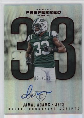 2017 Panini Preferred Prominent Scripts Red /199 Jamal Adams Rookie Auto RC j4h