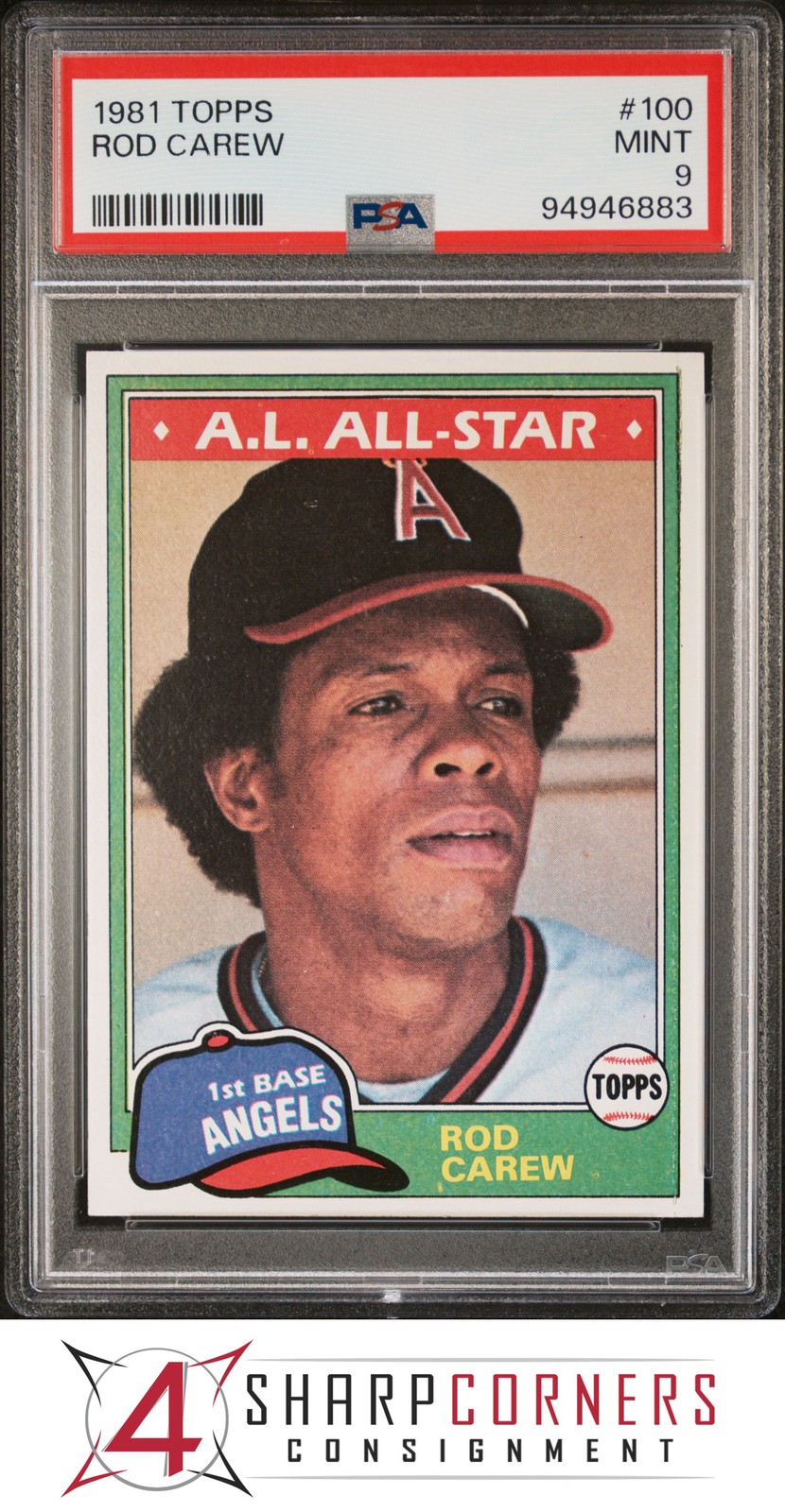 1981 TOPPS #100 ROD CAREW ANGELS HOF PSA 9