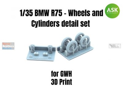 ASKA35001 1:35 ASK/Art Scale BMW R75 Wheels & Cylinders Detail Set (GWH kit)
