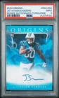 2024 Panini Origins Football Turquoise Ja'Tavion Sanders #RAU-JSA PSA 9