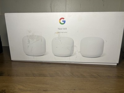 Google Nest WiFi 2200 Mbps Mesh Router and Two Points - Snow (GA00823)