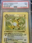Pokemon PSA 7 1st Edition Shadowless Raichu Holo 14/102 Base Set Thick Stamp