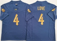 Notre Dame Fighting Irish #4 Jeremiyah Love NavyStitched Jersey
