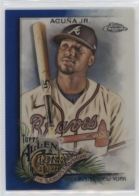 2022 Topps Allen & Ginter Chrome Blue Refractor /150 Ronald Acuna Jr Acuña rf2