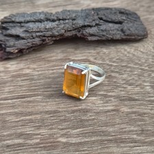 Natural Citrine Gemstone Ring 925 Sterling Silver Anniversary Gift Ring PG8977