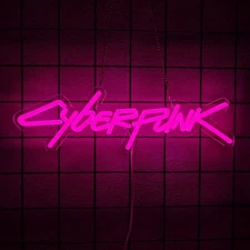 Cyberpunk Neon Sign Pink Wall Light for Gamers, Man Cave & E-Sports Decor