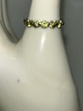 ring birthstone peridot color 5 stones sterling silver hallmarked 925