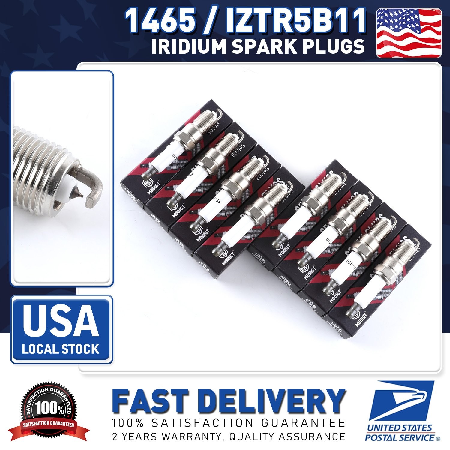 For NGK 1465 Durable 8xAutomotive Iridium Spark Plugs IZTR5B11 Genuine Quality