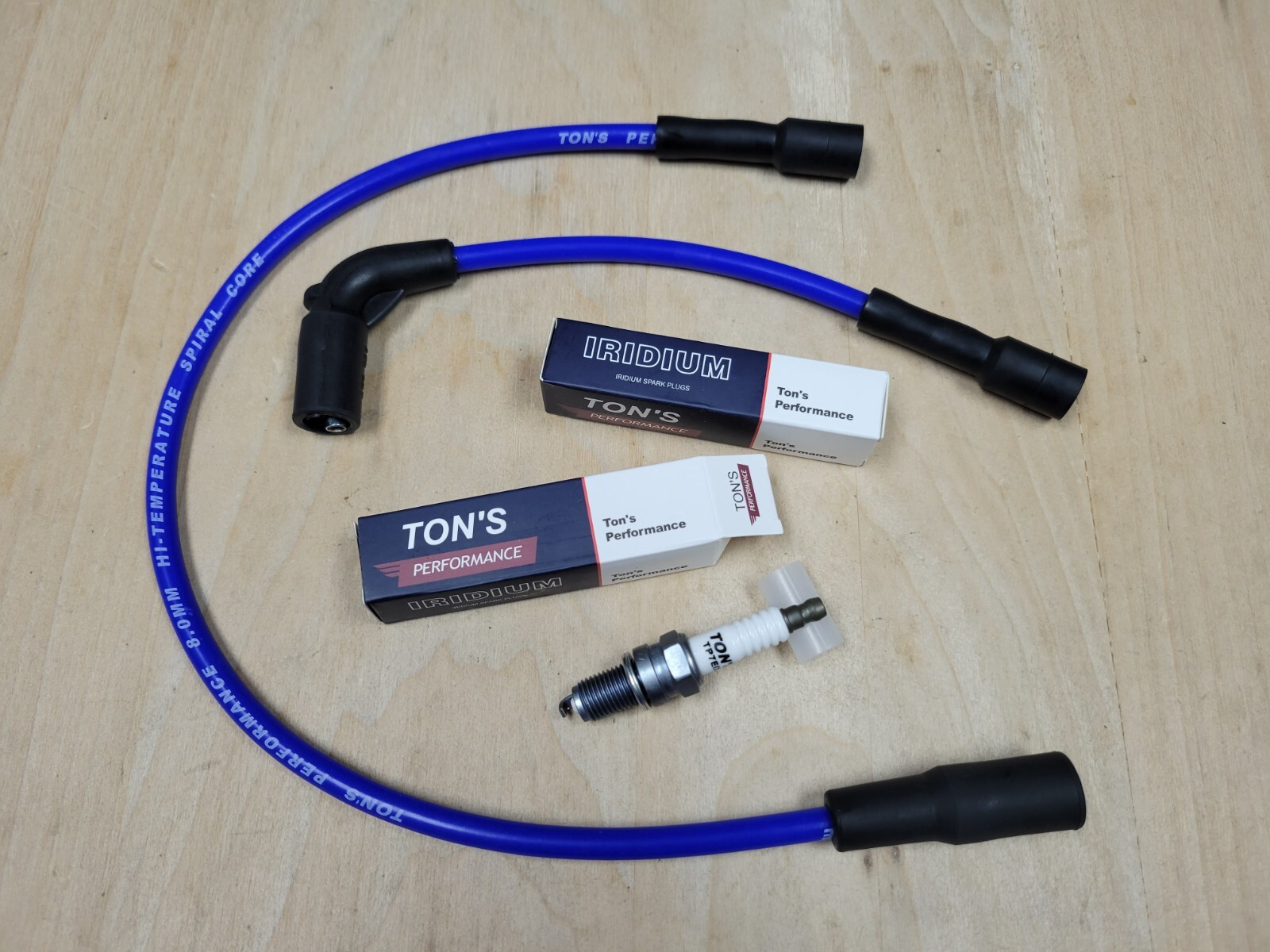 Ton's Blue 8mm Harley Davidson Sportster XL 07-23 Spark plug & wire kit 6r12