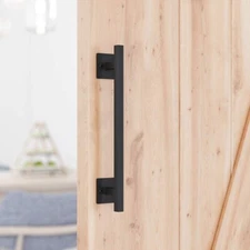 SMARTSTANDARD 12” Antique Rustic Handmade Barn Door Handle, Black Flush Square..