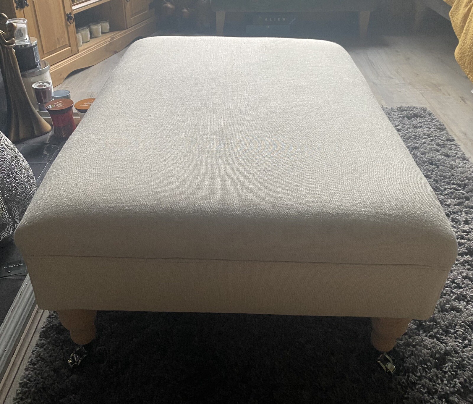 Loaf butler sink clever vintage linen covered footstool with chrome