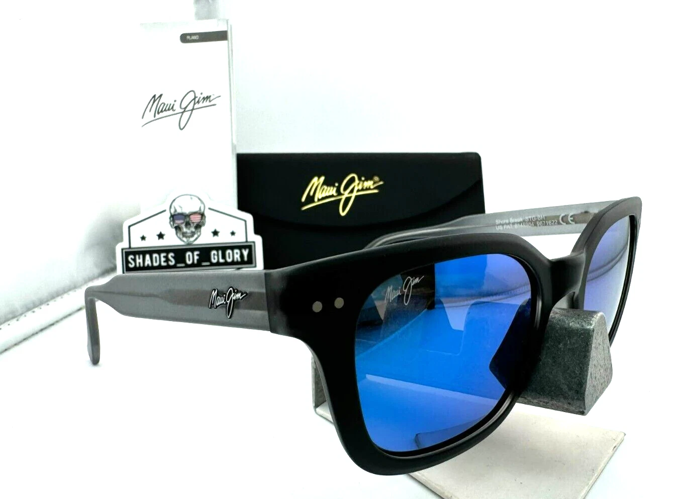 MAUI JIM SHOREBREAK MJ 822 02MG MATTE BLACK BUE HAWAII POLARIZED SUNGLASSES NEW