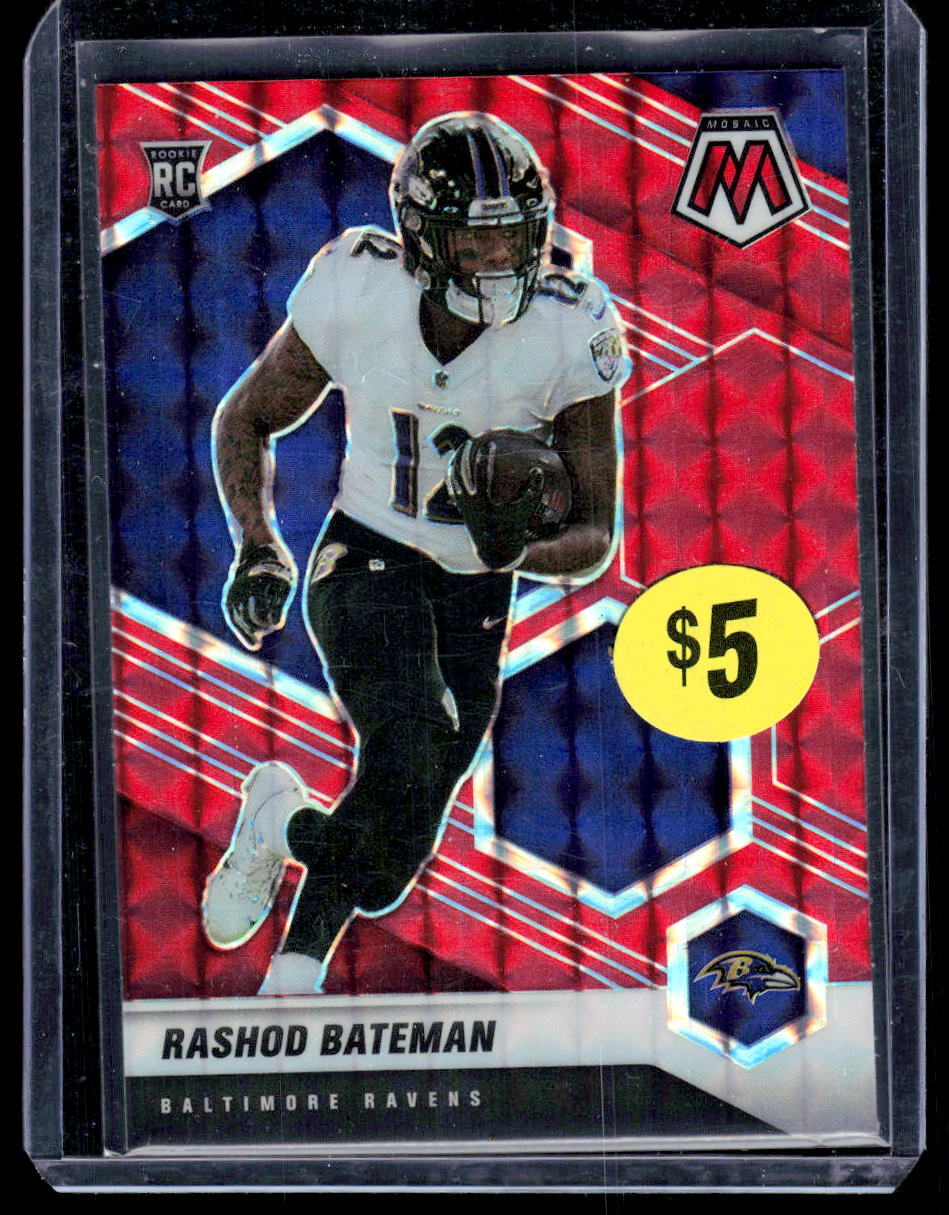 2021 Panini Mosaic #310 Rashod Bateman Prizm Red