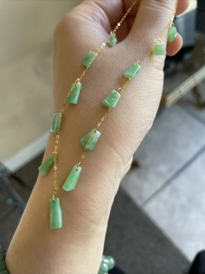 ¡Jadeíta verde helada Birmania grado A certificada con oro de 18 quilates!¡蘋果綠! Foto 4 de 4