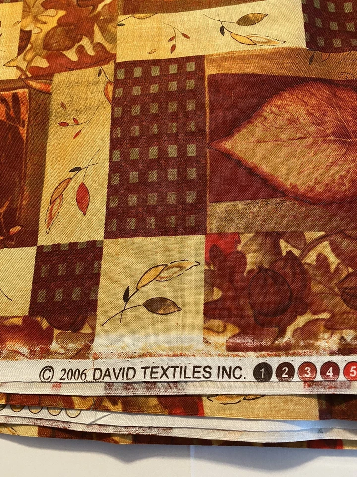 David Textiles 2006 Fall Fabric Red Gold Leaves 3 Yards - Image 2 of 4